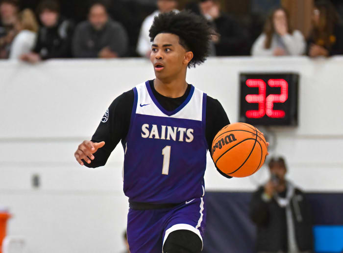 St. Augustine's Lolo Rudolph brings the ball up the court in December's Torrey Pines Holiday Classic
